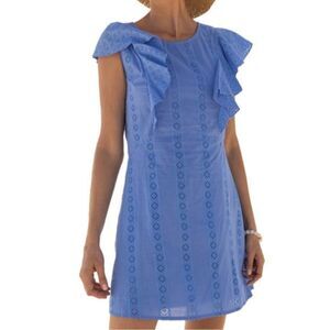 Cabana Life Eyelet Flutter Sleeve Dress
